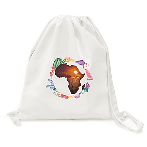 Sac en tissu pliable lion prairie africaine idée cadeau utile