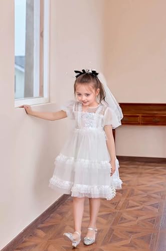Girls Bow Mary Jane Dress Shoes Sparkle Low Heel Princess Wedding Party Flower Girl Pumps for Toddler/Little Kids3