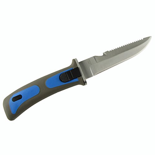 Treasure Gurus Stainless Steel Blue Dive Knife With Sheath Arm Or Leg Straps And Line Cutter #TOP4
