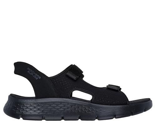Skechers Men's Hands Free Slip-Ins Go Walk Flex Easy Entry Sandal, Black/Lime, 9