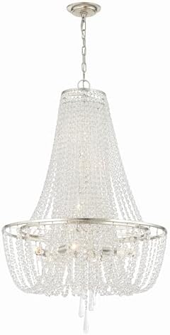 Crystorama Arcadia 9 Light Antique Silver Chandelier