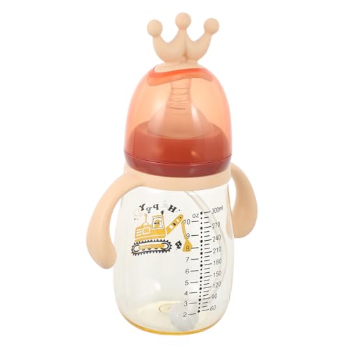 Mipcase Botella Agua Niña con Pajita y Doble Asa Rosa Biberón Resistente para Aprendizaje Diseño Caídas para Guardería y Colegio