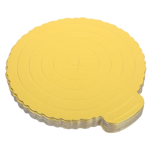GLEAVI 10pcs Cake Base Cake Display Cake Circle Drums Cake Cake Circles Dessert Cake Cardboard Base for Cake Round Cake Tray Cake Drum Plate Golden Paper