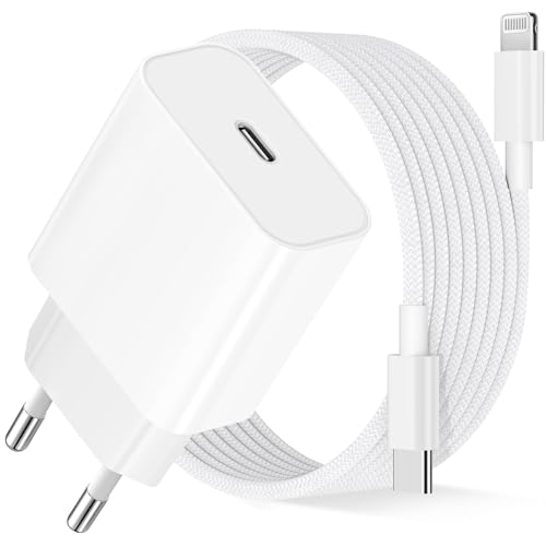 iPhone Ladekabel,25W Original MFi Zertifiziert iPhone Ladegerät Lightning Kabel für iPhone 14 13 12 11 Pro Max Plus Mini Xs Xr X 8 7 iPad,USB C Adapter Charger Schnellladegerät mit 2M Schnellladekabel
