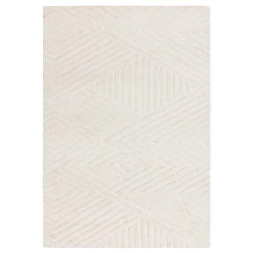 Image of FloorFusion inchWoolen Monterial Design Premium Carpet for Living Room Bedroom Drawing Room Hall and Floor Size 4 x 6 feet (120x180 cm) Color Soft Ivory
