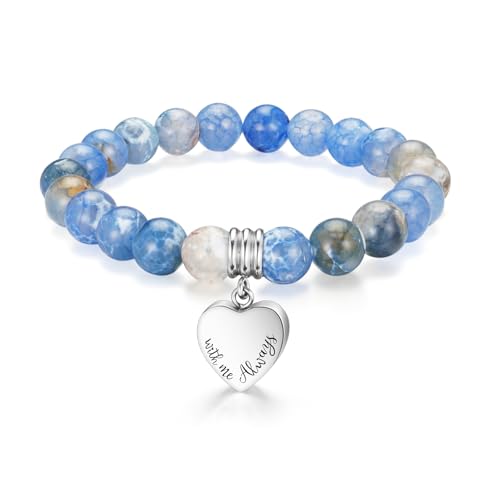 abooxiu Cremation Jewelry Urn Bracelet for Ashes Memorial Heart Ashes Keepsake Cremation Ash Bracelets Urn Jewelry for Ashes of Loved Ones for Women - With Me Always
