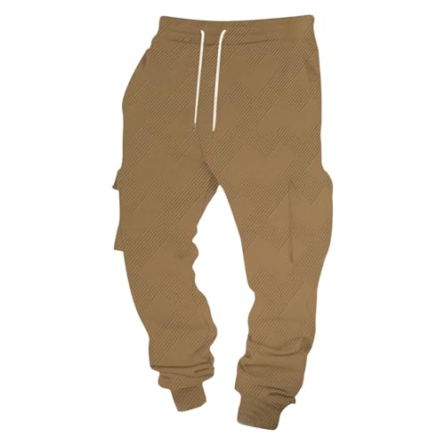 WENKOMG1 Mens Workout Pants, Casual Athletic Elastic Waist Cargo Jogger Jersey Sweatpants with Pockets, M-3XL