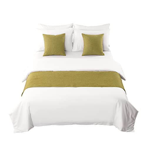 Amberis Bed Runner Green, Imitation Hemp Decorative Bed Scarf For Home Hotel #TOP5