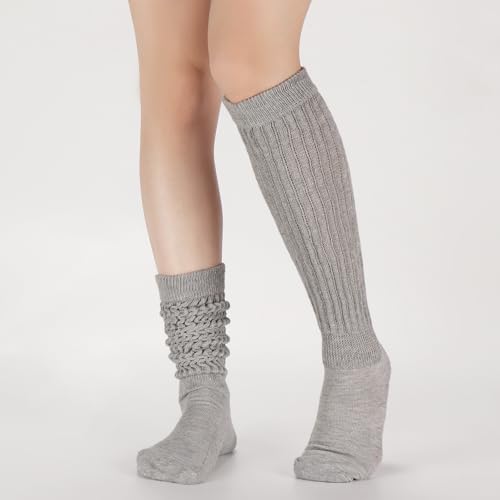 Image of Forwe 3 Pairs Slouch Socks for Women Size 9-11 Soft Extra Long Scrunch Knee High Boot Socks