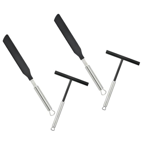 Mikinona Spatola per Crepes in Acciaio Inox Confezione Doppia Facile da Usare per Pancake E crêpe