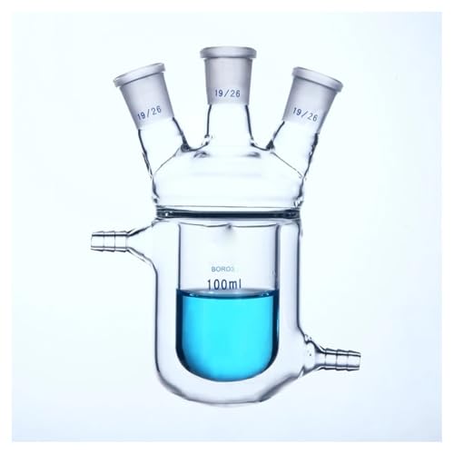 Flacon de réaction à trois cols en verre borosilicaté à paroi épaisse pour laboratoires