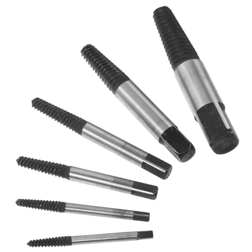 FONDOTIN 6 Stück Teiliges Schraubenausdreher set aus Robustem Linksdrehend für Beschädigte Schrauben und Gebrochene Bolzen Kompakt und Leicht für Wasserhahn Rohrreparaturen Professionelles