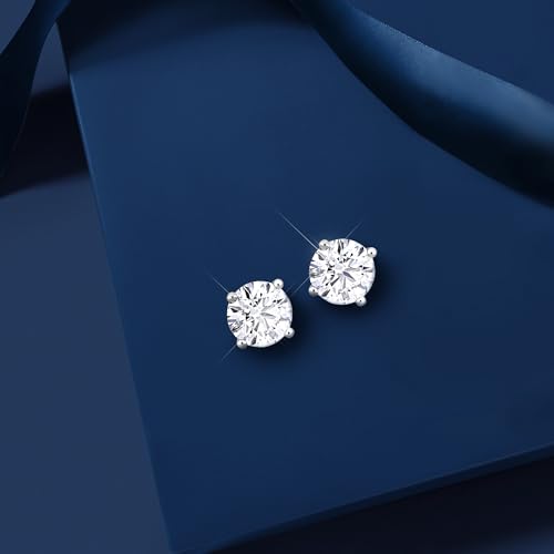 Image of Lab-Grown Diamond Stud Earrings With Unique laser engraved Diamond ID, Set In Platinum, White Gold or Yellow Gold - D Color, VVS2 Clarity, IGI Certified Lab-Grown Diamonds - Available in 1 to 5 CTTW