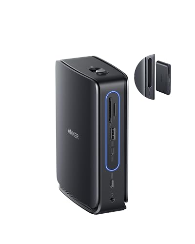 Anker Nano Station d'accueil pour Ordinateurs Portables avec Concentrateur Intégré, 13-en-1, Triple Affichage avec 2 HDMI et 1 DP, USB-C 10 GB/s, 3 USB-A, Audio, SD/TF, Ethernet, 100 W Max PD