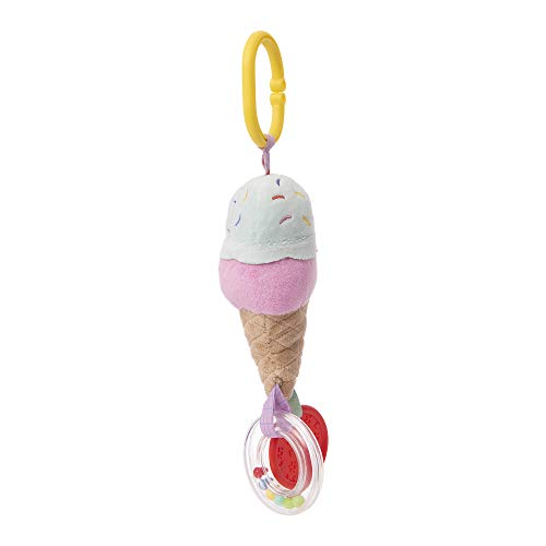 Manhattan Toy Cherry Blossom Days Ice Cream Cone Travel Toy with Rattle Ring, Cone Rattle and Textured BPA Free Teether Manhattan Toy Cherry Blossom Days Ice Cream Cone Travel Toy with Rattle Ring, Cone Rattle and Textured BPA Free Teether