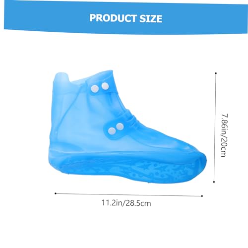 VOSAREA 1 par de fundas para zapatos con botones para ciclismo, cubrebotas antideslizantes, impermeables y reutilizables en PVC, ajuste cómodo para lluvia miniatura 2