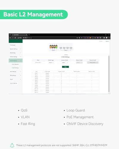 Image of LINOVISION Industrial 8 Ports Remote Cloud Managed PoE Switch with 4 SFP Uplinks, Full Gigabit PoE Switch, IEEE802.3af /at, PoE Budget 180W, Support Remote PoE Ports Manageable