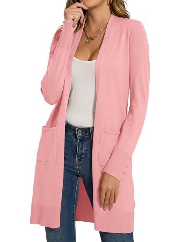 Spicy Sandia Women's Long Dressy Cardigan Sweaters with Pockets Lightweight Duster Coat2