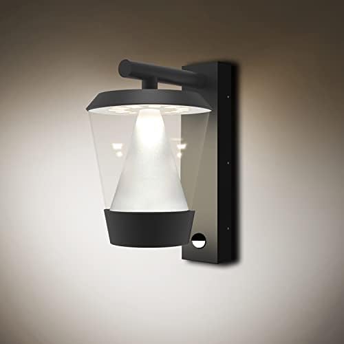 FLORNIA Gray Outdside Light Outside LED Wall Light with Motion Sensor Outdoor Wall Lighting Mains Powered PIR External Garden Weatherproof Aluminum Lamp (Gray 900LM 13W 4000K IP44)