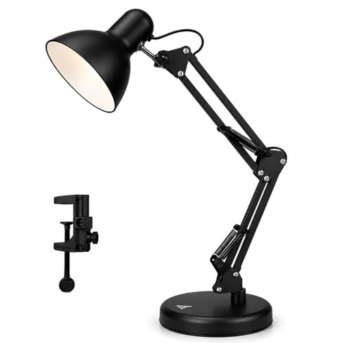 Luminária Articulada De Mesa Abajur Modelo Pixar Com Base E Garra (PRETO)