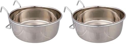 Trixie 5496 Edelstahlnapf mit Halter, 900 ml/ø 14 cm (Packung mit 2)