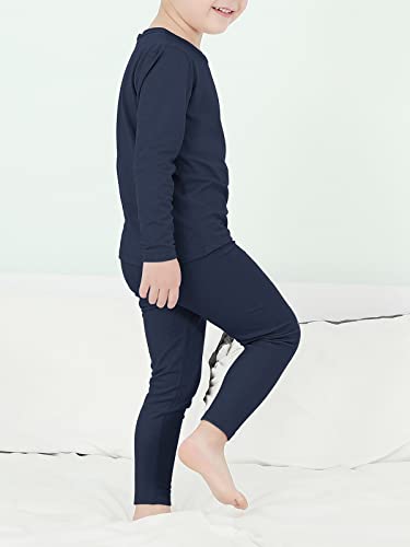 Century Star Thermal Underwear For Boys Girls Long Johns Thermal Set Kids Fleece Lined Base Layer Sets Navy Medium (90)/2T #TOP3