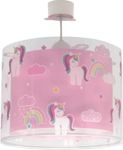 Dalber Lustre Chambre Lampe Suspension Plafonnier Pour Enfants, Unicorns Licornes Jaune animaux,...