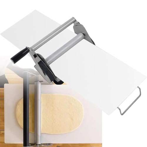 Laminadora de masa plegable, rodillo manual de acero inoxidable con grosor ajustable para pastelería y pastelería, diseño que ahorra espacio