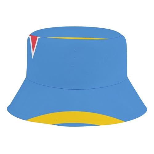Aruba FlagChildren's Bucket Hat for Boys and Girls, Breathable Summer Beach Hat54cm