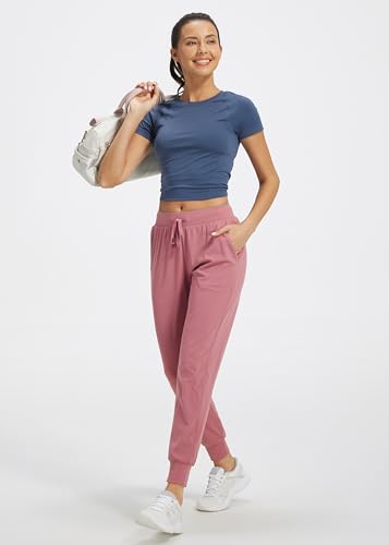 Image of Libin Women's Joggers Pants Athletic Casual Sweatpants Petite /Regular /Tall | Running, Workout, Gym, Yoga, Lounge, Travel, Golf Clothes with Pockets, 4 way stretch, Tapered, Dance Trousers