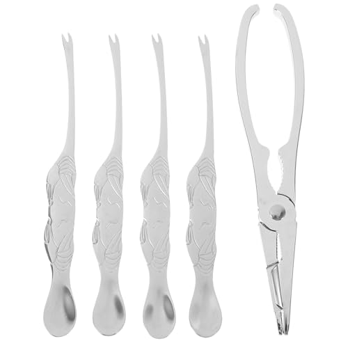 KJHBV de Herramientas para Mariscos de Aleación de Zinc y Juego de 5 Piezas Tijeras Antideslizantes Mariscos para Patas de Cangrejo en Uso Doméstico