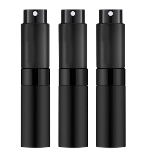 KEAIYYJ- Travel Refillable Perfume & Cologne Spray Bottle Atomizer Sprayer 8ml 3 Pack (Black)