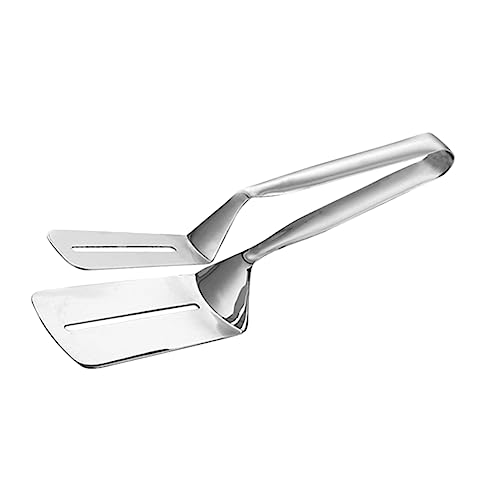 VICASKY 1Pc Stainless Steel Buffet Tongs Multifunctional Food Serving Clamps for Barbecue Salad Bread Pastries and More Lightweight Heat Resistant Kitchen Serving Clips
