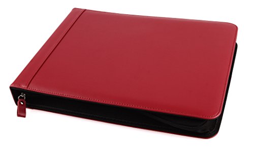 2Fold Zippered Business Check Binder 7 Ring For 3-Up Business Size Checks With Extra Business Card Case - Pu Leather Deluxe 7 Ring Checkbook Binder Portfolio With 600 Check Capacity And Storage #TOP6