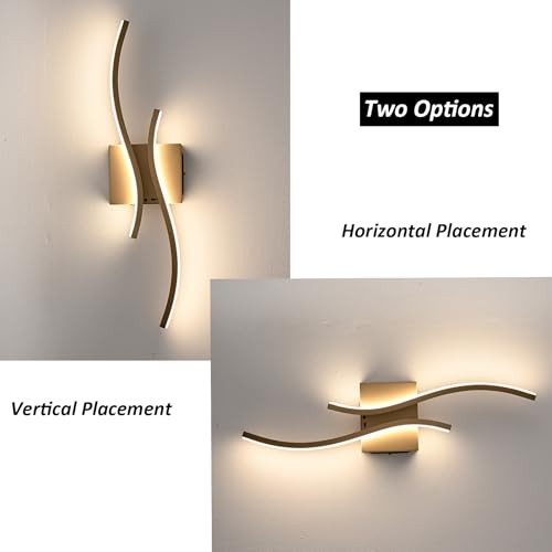 Image of Battery Operated Wall Sconce with Remote Control,10000mAh USB Rechargeable Wireless Minimalist Gold Wall Light,3000K-6000K Dimmable LED Wall Lamp for Bedroom Hallway Background Staircase -1 Pcs