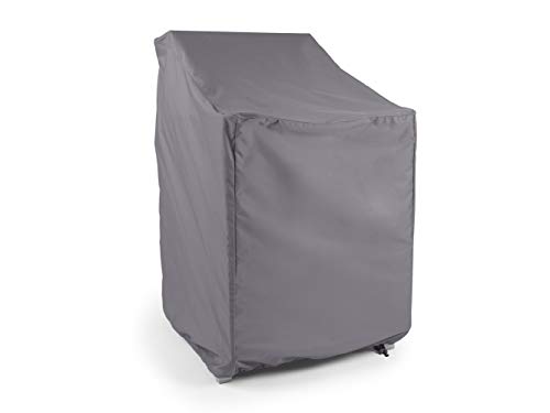 Covermates Outdoor Bar Chair Cover - Water Resistant Polyester, Drawcord Hem, Mesh Vents, Seating and Chair Covers, 26W x 28D x 48H, Charcoal