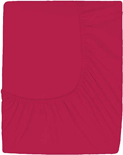 Image of Sweet Dream's 750 Collection Egyptian Cotton Fitted Bedsheet 4 to 12 Inch Matress 15 inch Drop Queen Size Bed (60x78) Inches (5 by 6.5) Feet + 2 Pillow Covers (18x28), Hot Pink