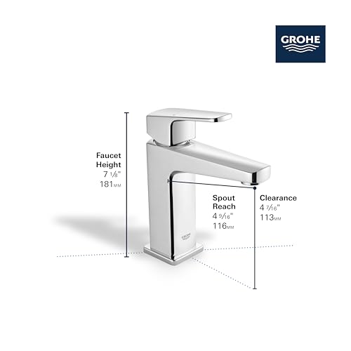 GROHE 23838000 Tallinn Single Hole Single-Handle Bathroom Faucet, 1.2 GPM, Chrome