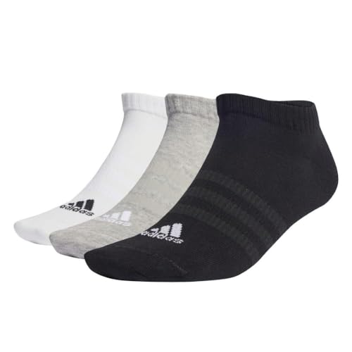 adidas Unisex adulto Thin and Light Sportswear Low-Cut Socks 3 Pairs, Medium Grey Heather / White / Black, 8.5-10