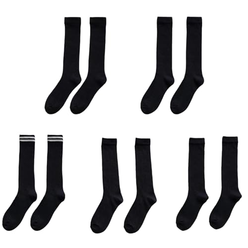 Calcetines de tubo de algodón mujer pack 5 calcetines altos sobre la pantorrilla decorativos