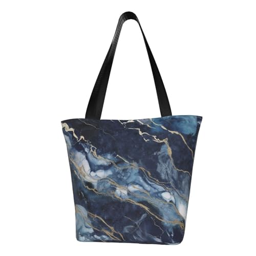 Sac besace en marbre bleu marine grand sac de travail esthétique