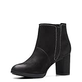 Clarks Women's Bayla Glow Fashion Boot, Black Nubuck, 7.5
