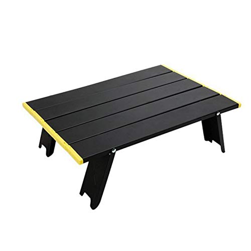 MOVKZACV Mesa plegable, mesa auxiliar ligera de aleación de aluminio, portátil, enrollable, práctica mesa pequeña para camping, picnic, al aire libre, viajes, playa