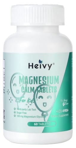 Image of Heivy Kids Magnesium Glycinate 100mg & Vitamin B6, Age 4+ (60 Servings)