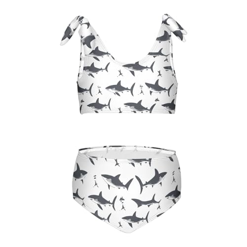 Wusikd Shark Girls Swimsuits Two Piece White Swimwear Bikini Set for for Girls Size 3T