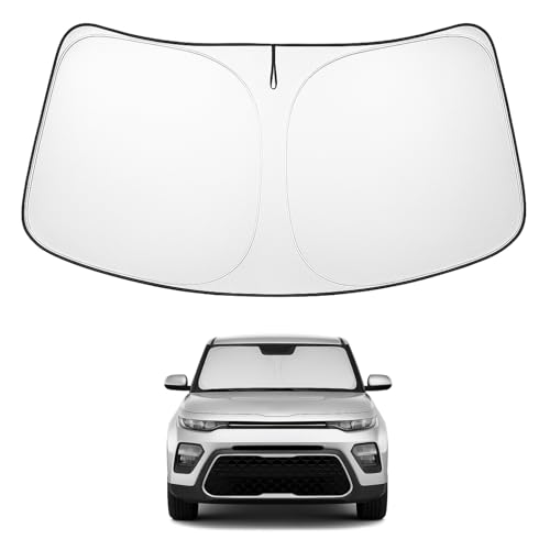 Proadsy 2026 Upgrade Windshield Sun Shade Custom Fit Kia Soul 2020-2025 2026 4-Layer Foldable Front...