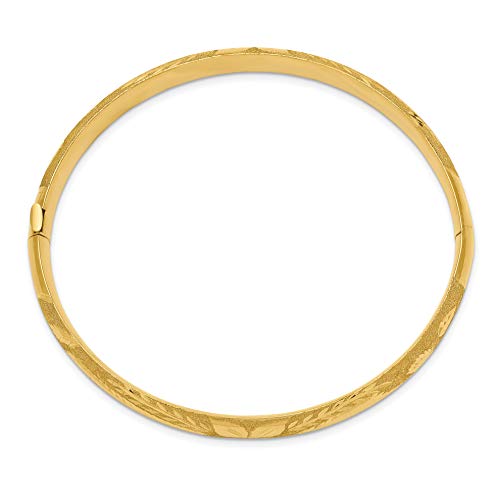IceCarats 14K Solid Yellow Gold 7.90mm Hinged Bangle Bracelet3