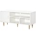 HOMCOM Mueble de TV para Televisores de hasta 60" Mesa de Salón Comedor Moderna con Armario y 3 Compartimentos 120x40x55 cm Blanco