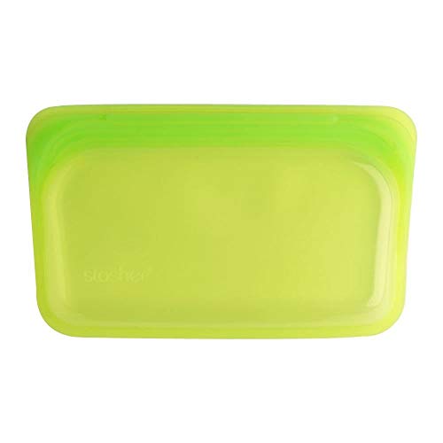 Stasher Reusable Silicone Food Bag, Snack Bag, Lime