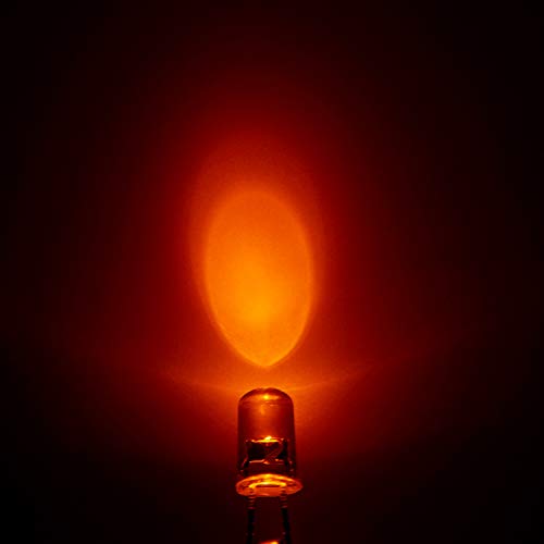 CHANZON 20 pcs Pre-Wired 5mm Orange LED Diode Lights (Clear Round Transparent Lens DC 12V) with 680 ohms 1/4W Resistor and 24awg Wire Indicator Light Emitting Diodes Lighting Bulb 5mmled